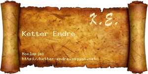 Ketter Endre névjegykártya